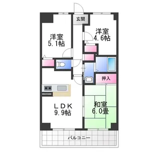 サバービア泉大津【6階】の間取り