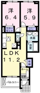 カーサ・フローレス【1階】の間取り