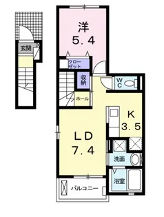 プチフローラ 北野田Ⅰ【2階】の間取り