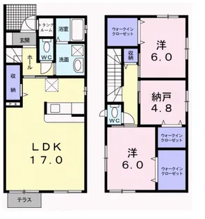 カーザ・ポワロ【1階】の間取り