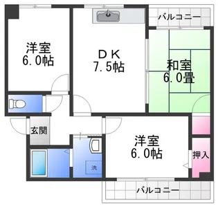 サンハイム天美【2階】の間取り