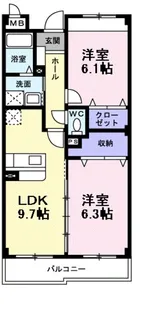 インヴィテ・ボヌールⅡ番館【3階】の間取り
