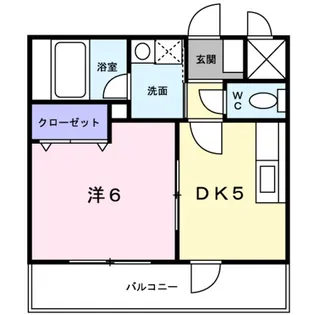 1DKの間取り画像
