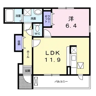 ここるガーデン【1階】の間取り