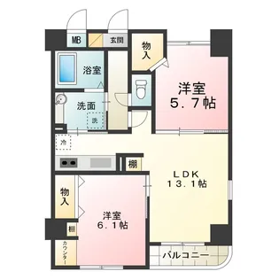 ブランドール東百舌鳥【1階】の間取り