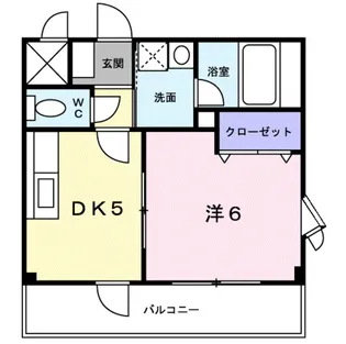 1DKの間取り画像