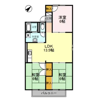 シティーハウス栄B棟【2階】の間取り