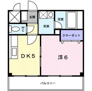 1DKの間取り画像