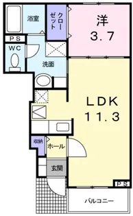 メゾン ジャスティスD【1階】の間取り