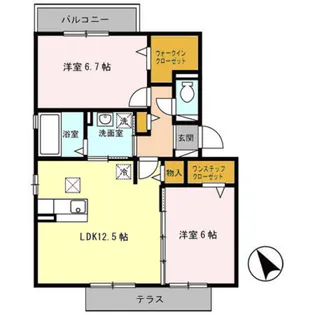 テ キューロ ウノ【1階】の間取り