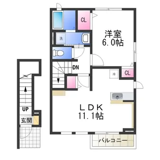 1LDKの間取り画像