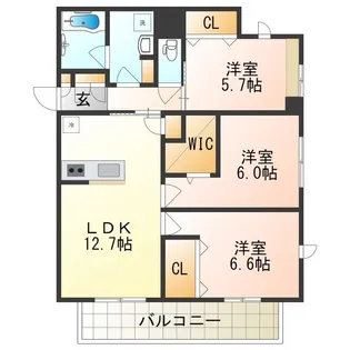 シャーメゾン和田【2階】の間取り