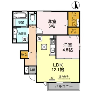 エトワール天美 A棟【1階】の間取り