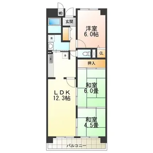 ボナージュ石橋【4階】の間取り