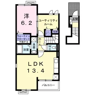 スペーシア Ⅰ号館【2階】の間取り