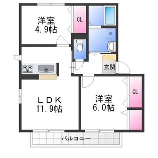 グリーンフィールド A棟【2階】の間取り