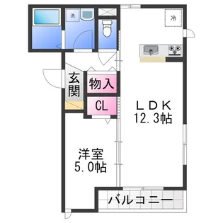 アムール旭【1階】の間取り