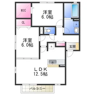 リビングタウン泉大津B【2階】の間取り