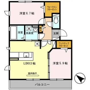 2LDKの間取り画像