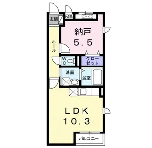 サンフラット布忍【1階】の間取り