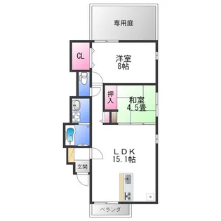 2LDKの間取り画像