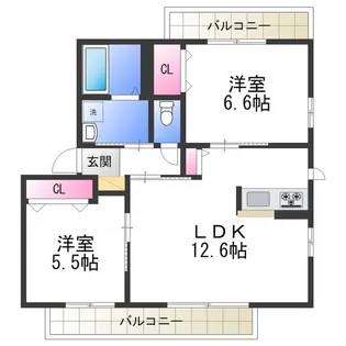 アナスタシア片蔵 A【2階】の間取り