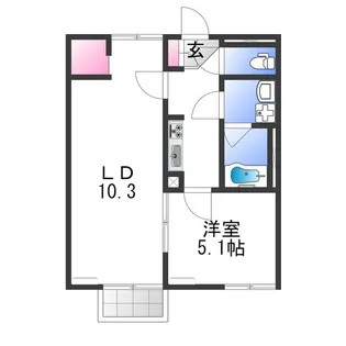 レオパレスステイシャイニィ岡【1階】の間取り