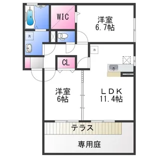 フローレンス【1階】の間取り