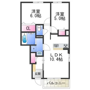 ルワンジュ草尾 Ⅱ【1階】の間取り