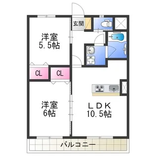 ヴィスタシア【2階】の間取り