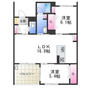 ビレッジズ シャーメゾン【2階】の間取り