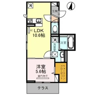 フェリーチェヴェント【1階】の間取り