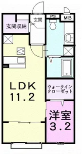 ハートベイルC【1階】の間取り