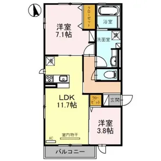 Artere北野田【2階】の間取り