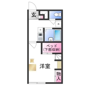 レオパレス新堂Ⅱ【2階】の間取り