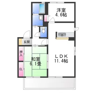 グリーンヒルズ深井北町【1階】の間取り