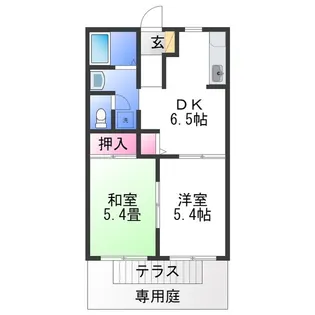 ハイツ・花のこみちB棟【1階】の間取り