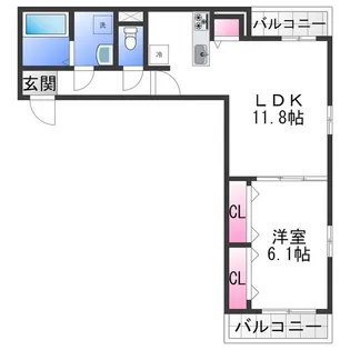 1LDKの間取り画像