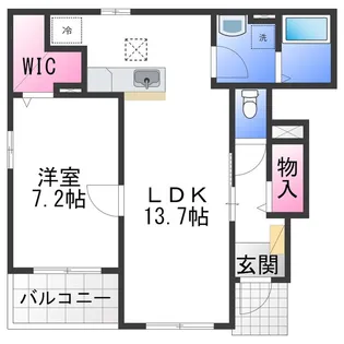 フィオーレ くみのき【1階】の間取り