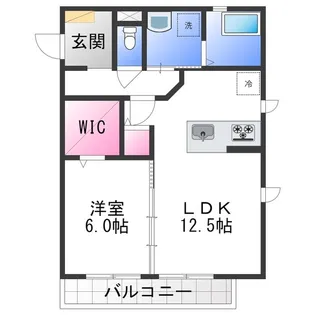 1LDKの間取り画像