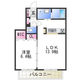 1LDKの間取り画像