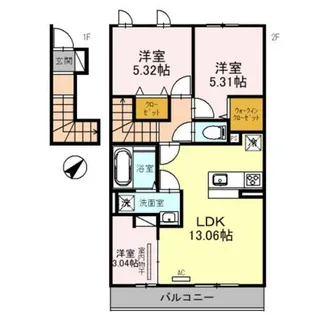 Flora Lily【2階】の間取り