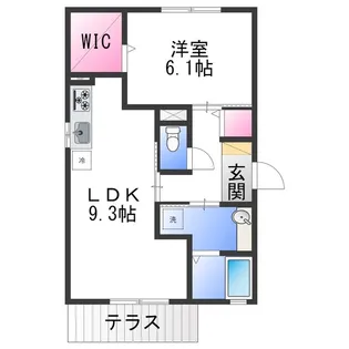 エレガンテ天美 A棟【1階】の間取り