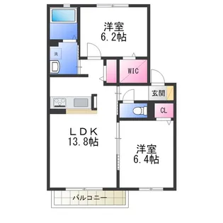 シャーメゾン鈴の宮【2階】の間取り