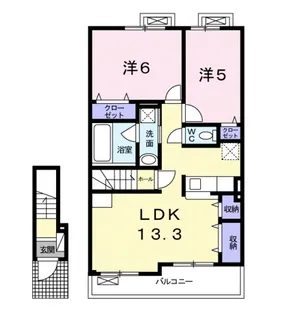 パフューム中央2【2階】の間取り