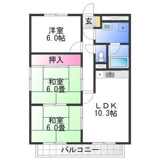 メゾンホワイト【2階】の間取り