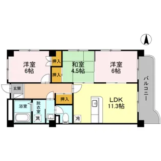 グランディール東山【3階】の間取り