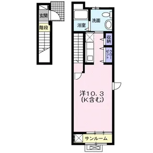 フェリオ津久野【2階】の間取り