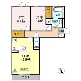 ルシエル メイキラB【1階】の間取り