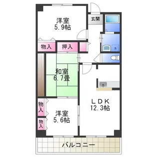 パルティール小柴【7階】の間取り